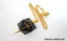 Black Jasper Hexagon Ankh Golden pendulum